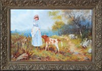 Lot 186 - Wilson Hepple (1853-1937) A FARM GIRL AND A...
