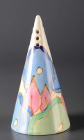 Lot 211 - Clarice Cliff: a ''Blue Chintz'' conical sugar...