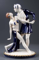 Lot 217 - Royal Dux: an Art Deco style figure group of a...
