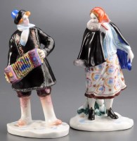 Lot 223 - Two Soviet porcelain figures of an...