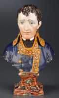 Lot 238 - A Pearlware bust of Napoleon, early 19th...