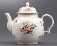 Lot 261 - A Bristol teapot, painted with floral sprigs...
