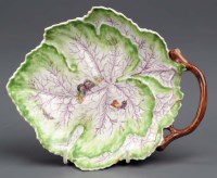 Lot 266 - Worcester: a leaf shaped dish, formed as...