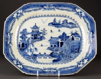 Lot 302 - An 18th Century blue and white export meat...