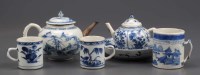 Lot 326 - Six items of 18th Century Chinese export blue...