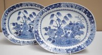 Lot 331 - Two 18th Century blue and white oval ashettes,...