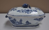 Lot 339 - An 18th Century blue and white export tureen,...