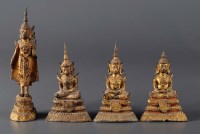 Lot 343 - A group of four Thai gilt bronze Buddhist...