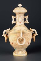 Lot 354 - An ivory vase, late 19th/20th Century, carved...