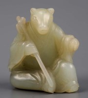 Lot 357 - A pale Celadon jade 'Zodiac' figure, 18th...