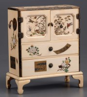 Lot 376 - A fine quality Shibayama miniature cabinet,...