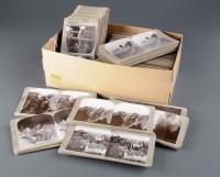 Lot 404 - A collection of stereoscope slides, to include:...