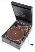 Lot 417 - An HMV portable gramophone, 10in. (25cms)...