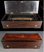 Lot 418 - A 19th Century Swiss music box, the 13in....