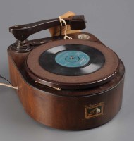 Lot 449 - An HMV model-122 record player, with 9 1/2in....