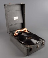 Lot 453 - A Broadcaster portable gramophone, with 10in....