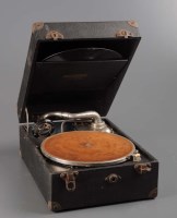 Lot 458 - A Mastertone Junior portable gramophone, with...