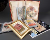 Lot 470 - Two albums of cards, postcards, stamps and...