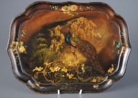 Lot 502 - A Victorian lacquered papier mache tray, by...