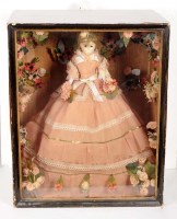 Lot 566 - A 19th Century wax headed doll, with glass...