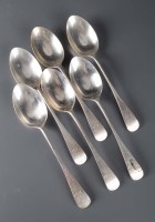 Lot 610 - Six George VI tablespoons, by Roberts & Belk,...