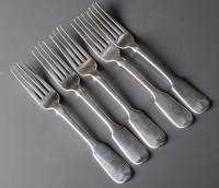 Lot 635 - Five Victorian dessert forks, by Robert Wallis,...