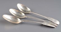 Lot 636 - Three Victorian tablespoons, by Reid & Sons,...