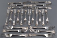 Lot 643 - Twelve William IV table forks, by James &...