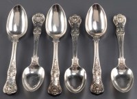 Lot 646 - Six Victorian dessert spoons, by Elizabeth...