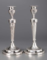 Lot 651 - A pair of Victorian candlesticks, by...