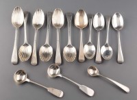 Lot 666 - Five George III teaspoons, by Sarah & John...