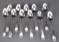 Lot 678 - Eleven George III teaspoons, by Peter & Ann...