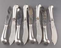 Lot 679 - Seven Victorian fish knives, by Fenton Bros.,...