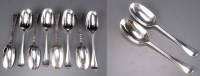 Lot 682 - Ten George II tablespoons, by Isaac Cookson,...