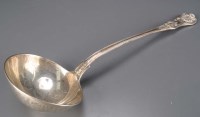 Lot 684 - A Victorian soup ladle, maker's mark rubbed,...