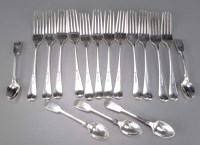 Lot 685 - Twelve Victorian dessert forks, by Reid & Sons,...