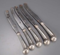 Lot 687 - Five early 19th Century table knives, with...