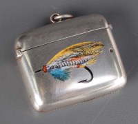 Lot 700 - A Victorian silver and enamel vesta...