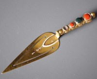 Lot 707 - A late Victorian silver gilt page marker, by...