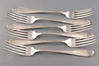 Lot 727 - Six Continental 830 standard table forks, of...