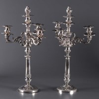 Lot 728 - A pair of 19th Century Italian four-light...