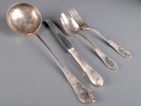 Lot 731 - A white metal standard flatware service,...