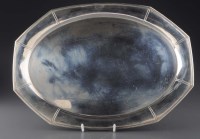 Lot 733 - A German silver 800 standard tray, shaped oval...