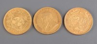 Lot 740 - Three South African one pond pieces, 1898.