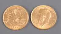 Lot 742 - Two George V gold half sovereigns, 1925.