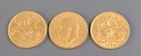 Lot 743 - Three George V gold half sovereigns, 1925.