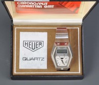 Lot 751 - Heuer: a gentleman's steel Heuer Manhattan GMT...