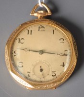 Lot 752 - A 9ct. gold gentleman's pocket watch, with...