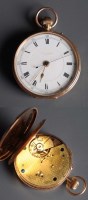Lot 758 - A gentleman's 9ct. gold cased pocket watch,...
