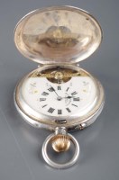 Lot 771 - A late 19th Century Swiss silver hunter pocket...